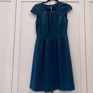 J. Crew Cap Sleeve Crepe Dress | Size 0 | Teal